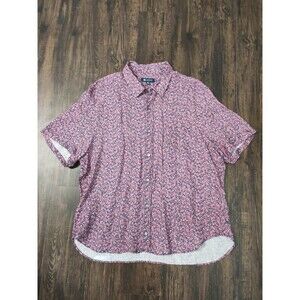 Lanai Collection XXL Short Sleeve Button Front Mini Floral Dot Italy 100% Cotton